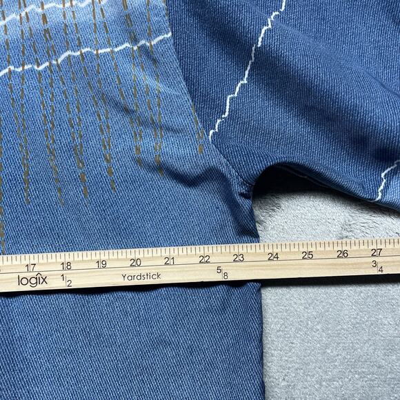 Southpole Shirt Mens L Button Up Vintage Blue All Over Print Y2K Baggy Hip Hop - Picture 8 of 9